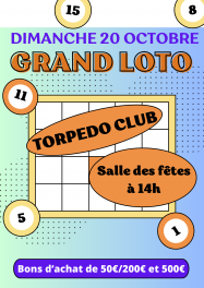 LOTO - Dimanche 20/10 - 14h - Salle des fêtes