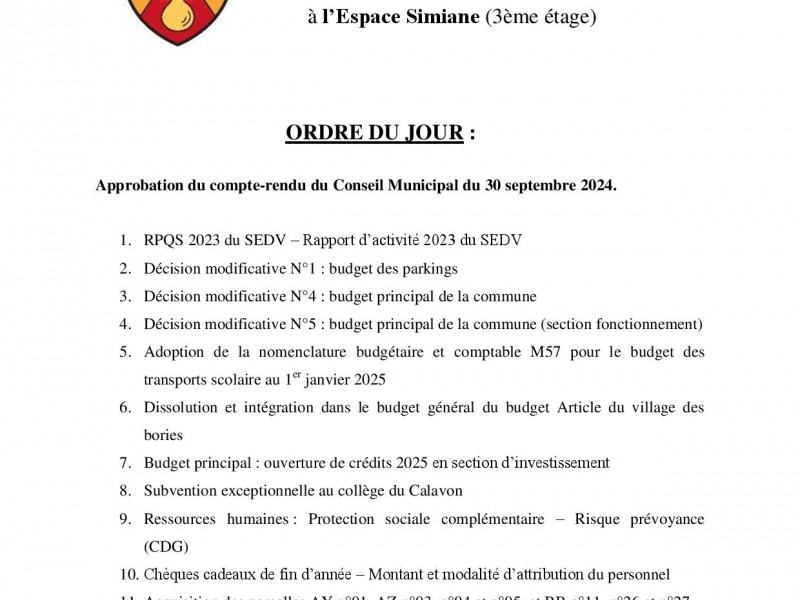 Réunions du Conseil Municipal